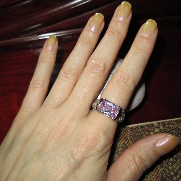 Lilac Ice CZ Fashion Ring - Picture 7 of 8